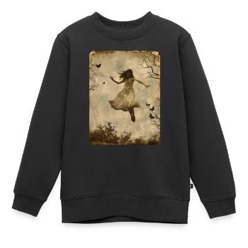 La fille flottante - Sweat Premium enfant bio - noir - Devant - AI Model Kid Female (0cm)