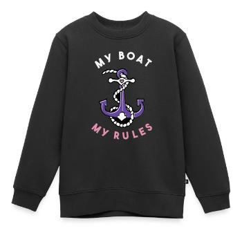 Mein Boot Meine Regeln Anker und Seil - Kinder Premium Organic Sweatshirt - Schwarz - Vorne - AI Model Kid Female (0cm)