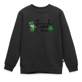 Shamrocks and Cheers - Kinder Premium Organic Sweatshirt - Schwarz - Vorne - AI Model Kid Female (0cm)