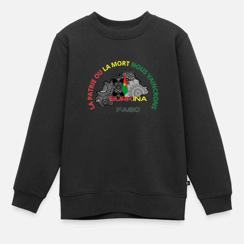 burkina - Sweat Premium enfant bio - noir