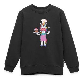 Cadeau de cuisine licorne - Sweat Premium enfant bio - noir - Devant - AI Model Kid Female (0cm)