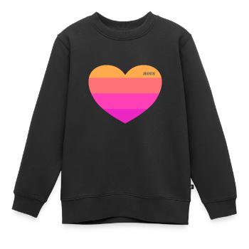 MOIN Herz - Kinder Premium Organic Sweatshirt - Schwarz - Vorne - AI Model Kid Female (0cm)