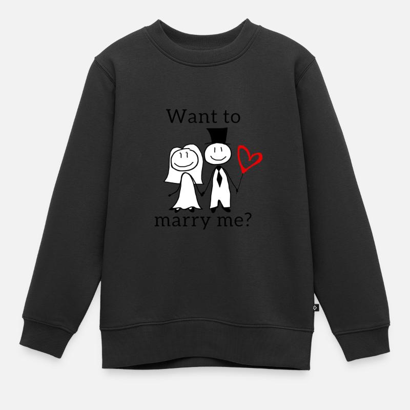 proposition de mariage - Sweat Premium enfant bio - noir