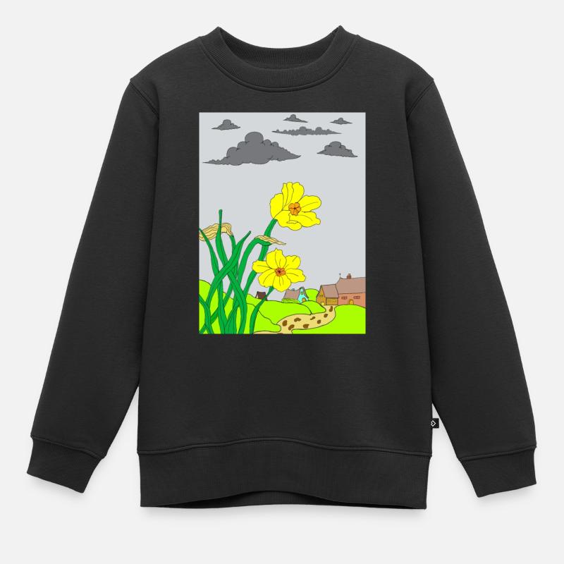 Tableau de fleurs - Sweat Premium enfant bio - noir