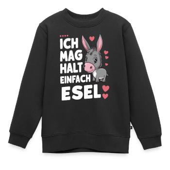 Esel Eselchen Maultier Muli - Kinder Premium Organic Sweatshirt - Schwarz - Vorne - AI Model Kid Female (0cm)