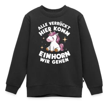 Einhorn Einhörner Fabelwesen Mystisch - Kinder Premium Organic Sweatshirt - Schwarz - Vorne - AI Model Kid Female (0cm)