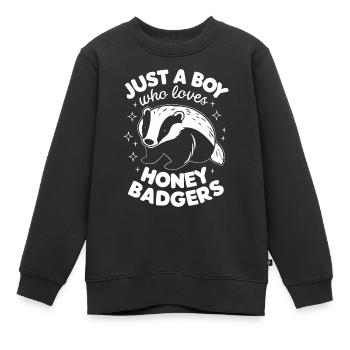 Blaireau Miel Blaireau Animal - Sweat Premium enfant bio - noir - Devant - AI Model Kid Female (0cm)