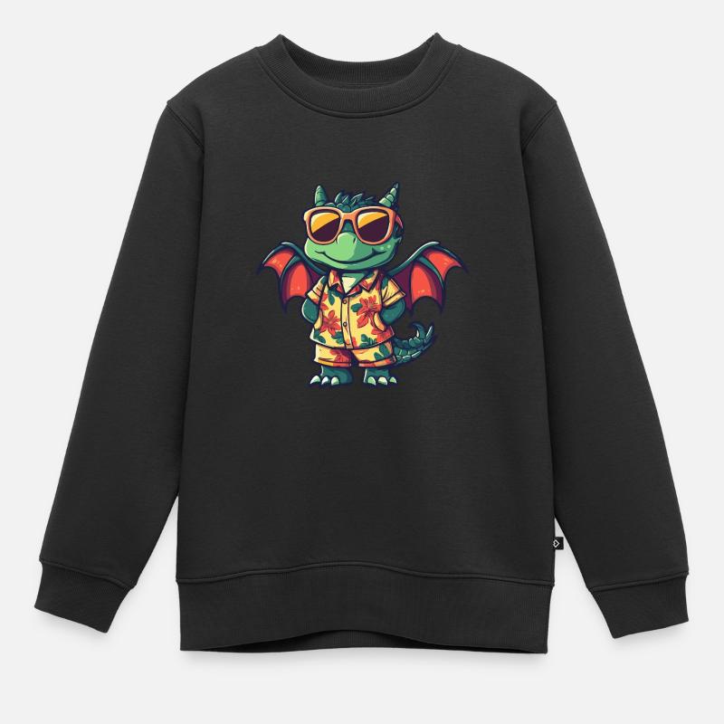 Dragon Cool Summer - Sweat Premium enfant bio - noir