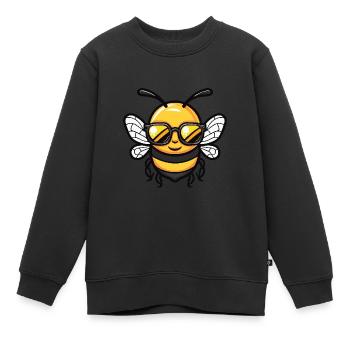Abeille Cool BD - Sweat Premium enfant bio - noir - Devant - AI Model Kid Female (0cm)