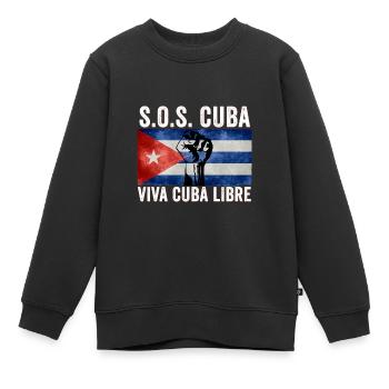 Viva Cuba Libre SOS Cuba - Sweat Premium enfant bio - noir - Devant - AI Model Kid Female (0cm)