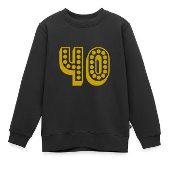 40. 40 ANS. 40e ANNIVERSAIRE. ANNIVERSAIRE 40 ANS. - Sweat Premium enfant bio - noir - Devant - AI Model Kid Female (0cm)