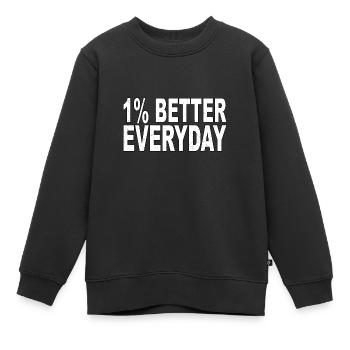 1 % de mieux chaque jour - Sweat Premium enfant bio - noir - Devant - AI Model Kid Female (0cm)
