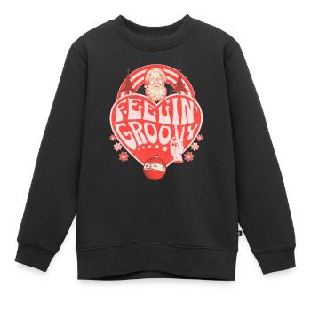 Feeling Groovy Retro Style Weihnachtsweihnachtsmann - Kinder Premium Organic Sweatshirt - Schwarz - Vorne - AI Model Kid Female (0cm)