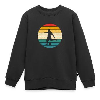 Football footballeur footballeur stade de football - Sweat Premium enfant bio - noir - Devant - AI Model Kid Female (0cm)