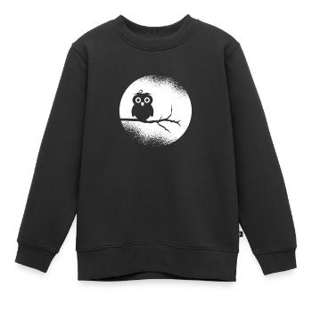 Eule Waldbewohner Eulen Vollmond - Kinder Premium Organic Sweatshirt - Schwarz - Vorne - AI Model Kid Female (0cm)