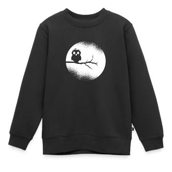 Eule Waldbewohner Eulen Vollmond - Kinder Premium Organic Sweatshirt - Schwarz - Vorne - AI Model Kid Female (0cm)