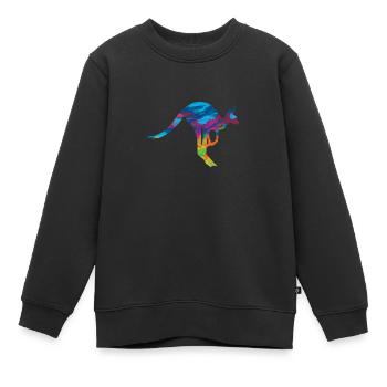 Kangourou Marsupial Kangourou Mammifères - Sweat Premium enfant bio - noir - Devant - AI Model Kid Female (0cm)