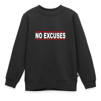 Pas d’excuses - Sweat Premium enfant bio - noir - Devant - AI Model Kid Female (0cm)