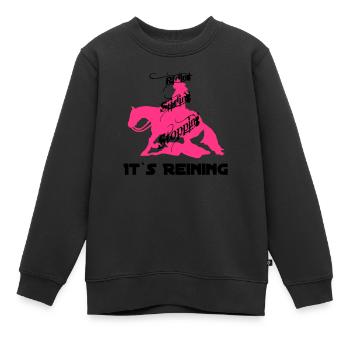 riding_sliding_stopping - Sweat Premium enfant bio - noir - Devant - AI Model Kid Female (0cm)