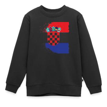 Kroatien Kroatisch Hrvatska Kroaten Kroaten Kroaten - Kinder Premium Organic Sweatshirt - Schwarz - Vorne - AI Model Kid Female (0cm)