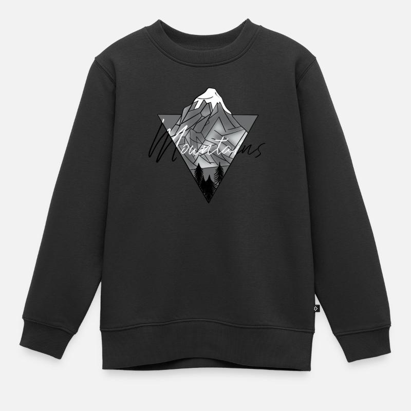 MOUNTAINS - Sweat Premium enfant bio - noir