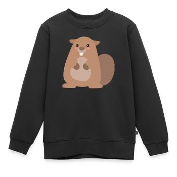 Biber - Kinder Premium Organic Sweatshirt - Schwarz - Vorne - AI Model Kid Female (0cm)