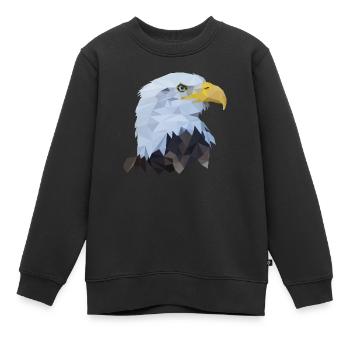 Adlerkopf Polygon Vogel - Kinder Premium Organic Sweatshirt - Schwarz - Vorne - AI Model Kid Female (0cm)