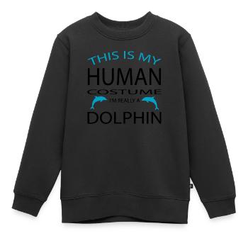 Dolphin Delfin - Kinder Premium Organic Sweatshirt - Schwarz - Vorne - AI Model Kid Female (0cm)