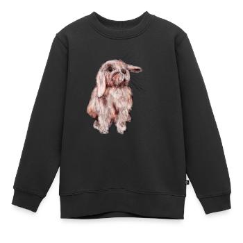 Lapin - Sweat Premium enfant bio - noir - Devant - AI Model Kid Female (0cm)