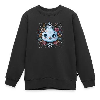 Schneeflocke für Kinder - Kinder Premium Organic Sweatshirt - Schwarz - Vorne - AI Model Kid Female (0cm)