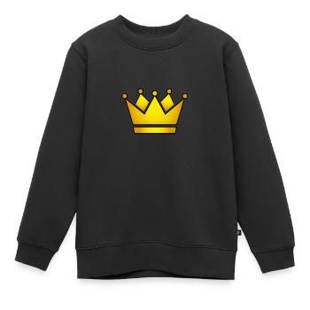 Goldene Krone - Kinder Premium Organic Sweatshirt - Schwarz - Vorne - AI Model Kid Female (0cm)