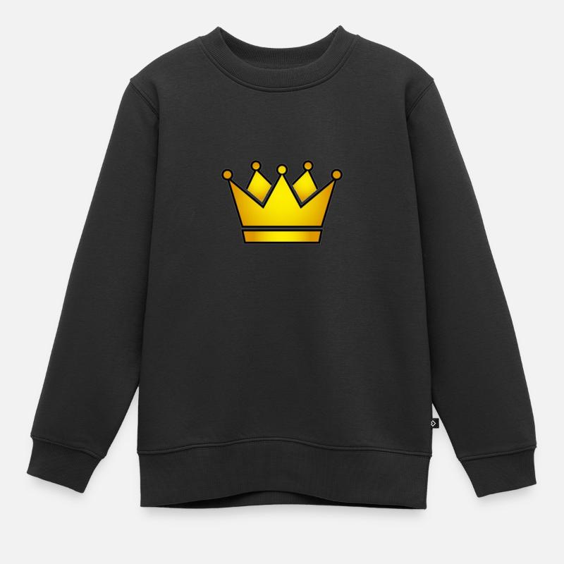 Goldene Krone - Kinder Premium Organic Sweatshirt - Schwarz