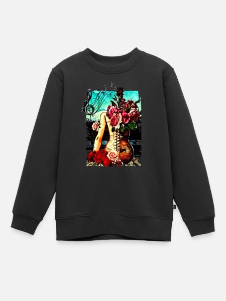 Gitarre Hüften - Kinder Premium Organic Sweatshirt - Schwarz