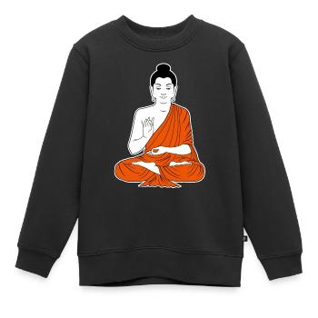 buddha - Kinder Premium Organic Sweatshirt - Schwarz - Vorne - AI Model Kid Female (0cm)