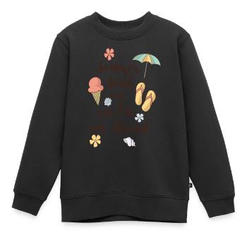 Strand - Kinder Premium Organic Sweatshirt - Schwarz - Vorne - AI Model Kid Female (0cm)