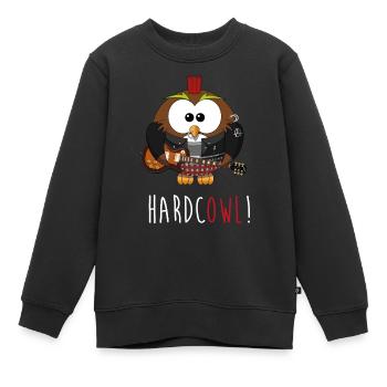 Süße Eule! Hardcowl! Owl lustig funny witzig cute - Kinder Premium Organic Sweatshirt - Schwarz - Vorne - AI Model Kid Female (0cm)
