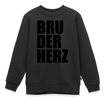 Bruderherz - Kinder Premium Organic Sweatshirt - Schwarz - Vorne - AI Model Kid Female (0cm)