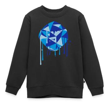 ball kunst spray graffiti tropfen rund kreis blau - Kinder Premium Organic Sweatshirt - Schwarz - Vorne - AI Model Kid Female (0cm)