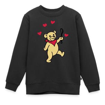Bébé nounours - Sweat Premium enfant bio - noir - Devant - AI Model Kid Female (0cm)