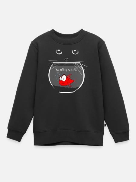 poisson rouge - Sweat Premium enfant bio - noir