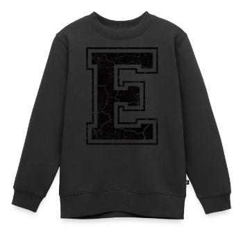Buchstabe E im Vintage-Shabby-Chic - Kinder Premium Organic Sweatshirt - Schwarz - Vorne - AI Model Kid Female (0cm)