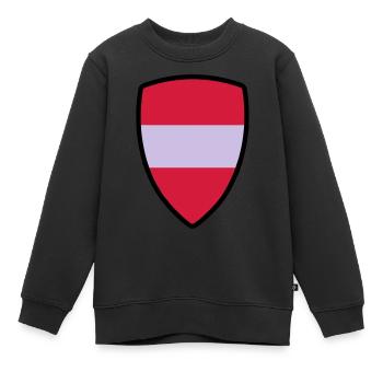 österreich fahne - Kinder Premium Organic Sweatshirt - Schwarz - Vorne - AI Model Kid Female (0cm)