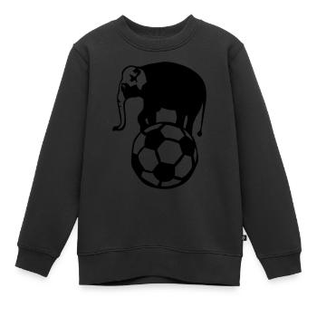 football elephant ballon foot soccer - Sweat Premium enfant bio - noir - Devant - AI Model Kid Female (0cm)