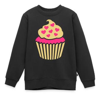 Cupcake - Kinder Premium Organic Sweatshirt - Schwarz - Vorne - AI Model Kid Female (0cm)