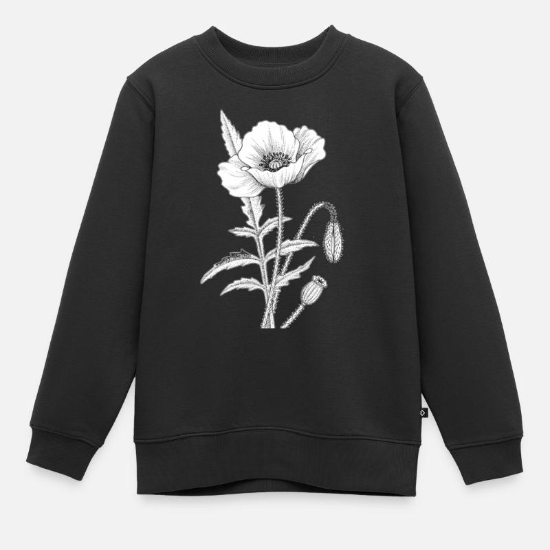 Coquelicot - Sweat Premium enfant bio - noir