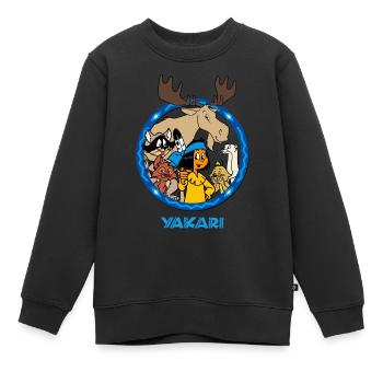 Yakari Gruppe Tiere - Kinder Premium Organic Sweatshirt - Schwarz - Vorne - AI Model Kid Female (0cm)