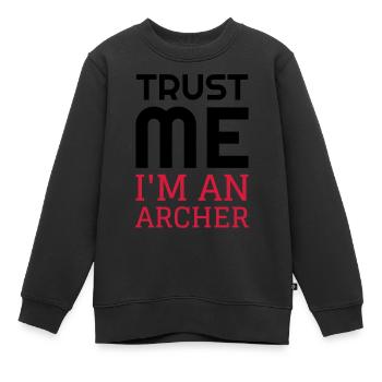 Tir à l'arc Archer Sport Sportif Athlète Flêche - Sweat Premium enfant bio - noir - Devant - AI Model Kid Female (0cm)
