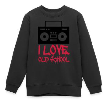 i_love_old_school_02 - Sweat Premium enfant bio - noir - Devant - AI Model Kid Female (0cm)