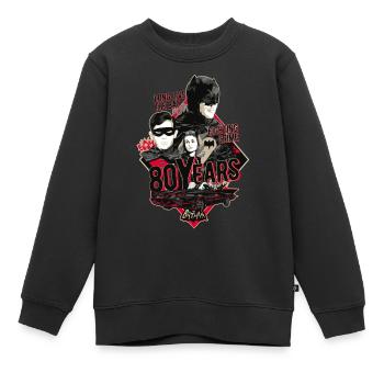 Batman 80 Jahre Long Live The Bat Crew - Kinder Premium Organic Sweatshirt - Schwarz - Vorne - AI Model Kid Female (0cm)