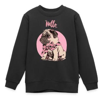 Carlin doux - Sweat Premium enfant bio - noir - Devant - AI Model Kid Female (0cm)